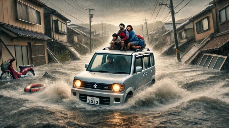 【衝撃映像】能登の洪水被災者一家、ワゴンRで川を突破ｗｗｗｗｗｗｗｗｗ