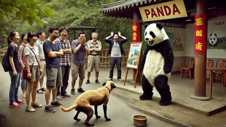 【衝撃画像】中国の動物園の偽パンダ、ワンと吠えて即バレするｗｗｗｗｗ