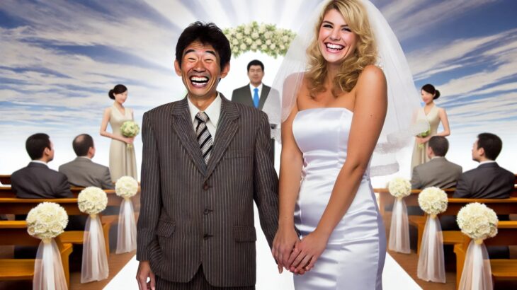 【画像】チー牛さん、とんでもない恵体の白人美女と結婚してしまうｗｗｗｗ